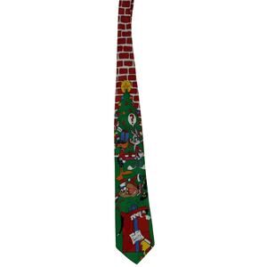 Vintage 90s Looney Tunes Christmas Tie Tweety Tasmanian Devil Holiday